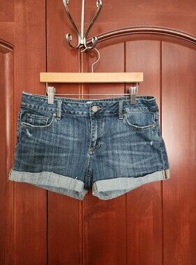 PAIGE Classic Dark Wash Denim Cuffed Women's Shorts Size 27